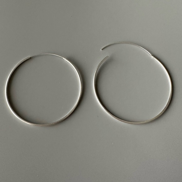 Sterling Silver 50mm Endless Hoop Earrings - Picture 5 of 6